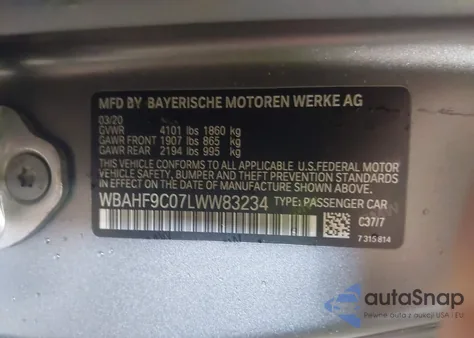 2020 BMW Z4 M40I from USA, damaged, VIN WBAHF9C07LWW83234